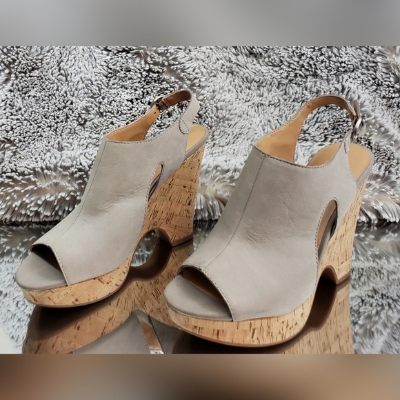 Franco Sarto Shoes - Franco Sarto Beige Suede Wedges